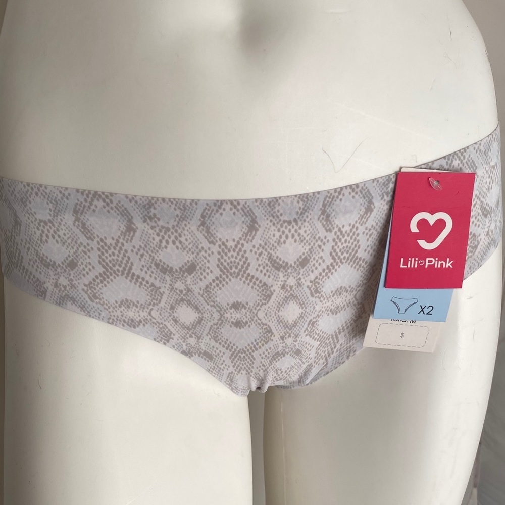Lili Pink snake print thong panty M